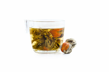 chinese green tea white lotus of prosperity