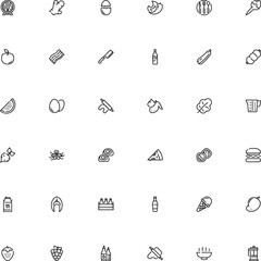 icon vector icon set such as: vanilla, homemade, tomato, mayonnaise, round, bird, ketchup, pod, lettuce, blank, grill, cask, chili, neck, transparency, salami, home, measure, juice, brown, fish
