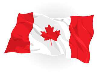 Illustrazione di bandiera canadese che fluttua nell'aria - obrazy, fototapety, plakaty