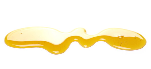 Honey puddle isolated on white background 
