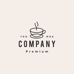 coffee cup cafe hipster vintage logo vector icon illustration