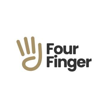 four finger hand gesture logo vector icon illustration