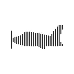 Plane black barcode line icon vector on white background.