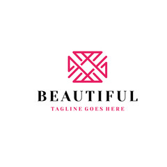 Naklejka premium luxury logo design in monoline and modern style for beauty salon and treatment