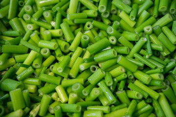 Heap of Chopped Onion flower, Allium cepa, Welsh Onion, Allium flower.