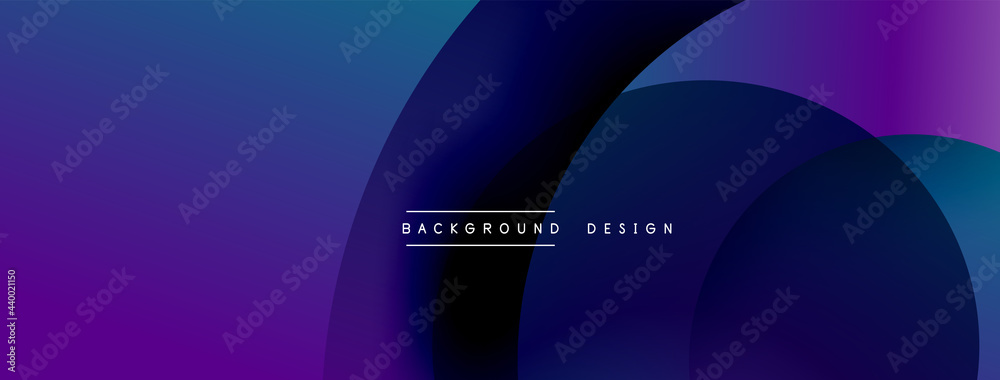 Poster abstract overlapping lines and circles geometric background with gradient colors