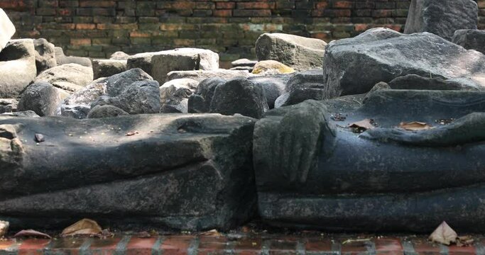Ruins of Buddha images in Phra Nakhon Si Ayutthaya Historical Park
