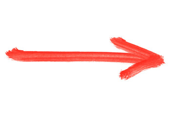 Pinsel Pfeil mit roter Farbe nach rechts