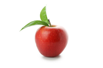 Ripe red apple isolated on white background
