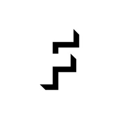 Vector Geometric Shadow Letter F