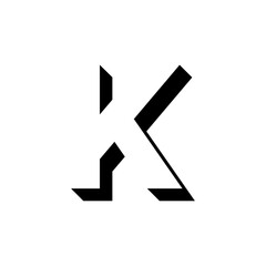 Vector Geometric Shadow Letter K
