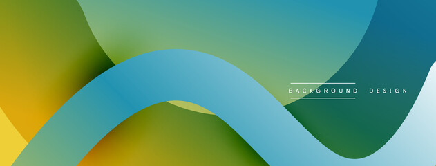 Abstract overlapping lines and circles geometric background with gradient colors