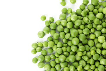 Fresh green pea isolated on white background