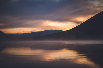 The morning glow at Lake Rotoiti, Nelson Lakes National Park, New Zealand