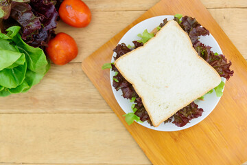 Sandwich tuna in white dish