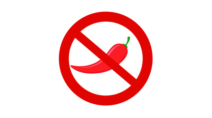 No Hot Icon or Sign. Vector isolated illustration of a red pepper