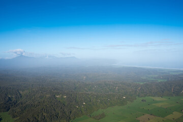 Kahurangi National Park view from airplane, West Coast, New Zealand