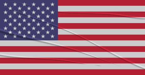 A little bit crumpled flag of the USA vector illustration.