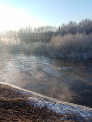 Fototapeta premium river in winter