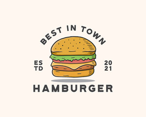 vintage burger logo template
