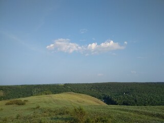 field and blue sky