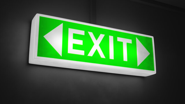 Green exit sign light