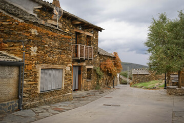 Urban landscape in one of  black cities of Spain Roblelacasa