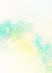 幻想的な水色と黄色の滲む水彩テクスチャ背景
