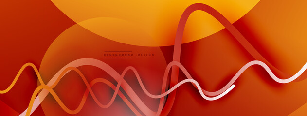 Abstract gradient background with wave line with shadow effect. Geometric composition. 3D shadow effects and fluid gradients