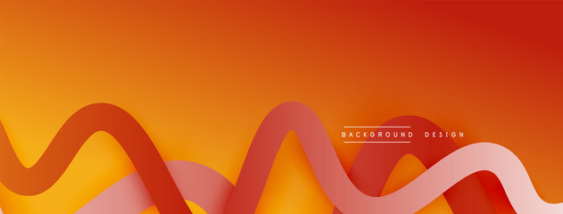 Abstract gradient background with wave line with shadow effect. Geometric composition. 3D shadow effects and fluid gradients