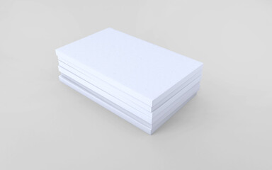 Stack of extruded polystyrene foam insulation material boards isolated on white background. 3d rendering