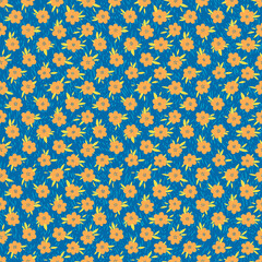 Materiał do szycia Seamless pattern flower design.Print botanical textile fabric fashion.Modern vintage style.