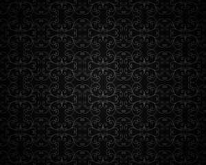 Fototapeta na wymiar Vector background. Vintage pattern on a black background.