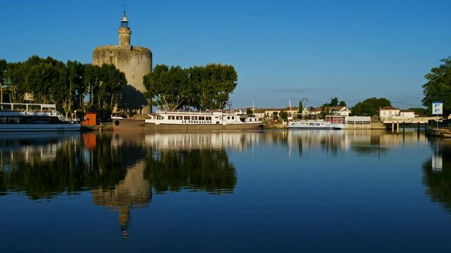 Aigues Mortes,Gard,Occitanie, France. Outside of ramparts . City founded by the king Louis IX.