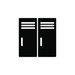 Locker icon. Black icon. Vector illustration. Locker in school.