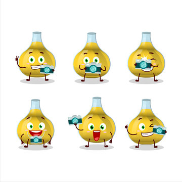 Photographer profession emoticon with tej cartoon character