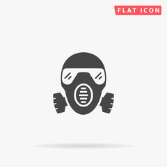 Gas Mask, Respirator flat vector icon. Hand drawn style design illustrations