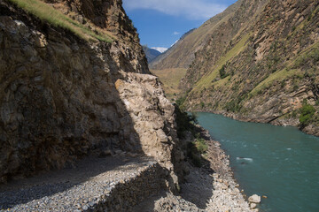 Karnali River in Nepal. Free flowing wind and scenic River in Nepal.