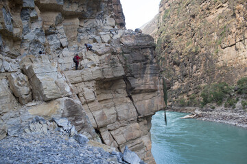 Karnali River in Nepal. Free flowing wind and scenic River in Nepal.