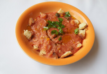 Spanish gazpacho dish