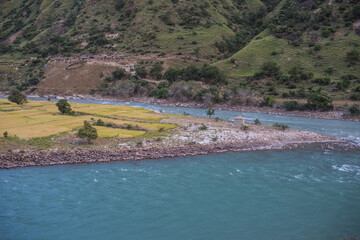 Karnali River in Nepal. Free flowing wind and scenic River in Nepal.