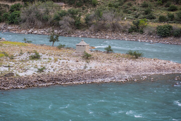 Karnali River in Nepal. Free flowing wind and scenic River in Nepal.