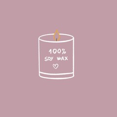 Soy wax candle pink background