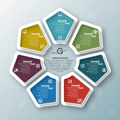 Abstract 3D Paper Infographics. Business template .Vector illustration