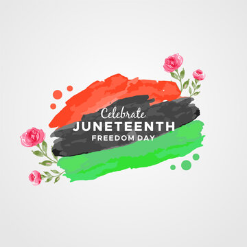 Juneteenth Freedom Day Watercolor Design