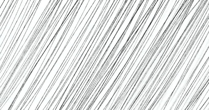 Pencil sketch drawing on paper. Hand-drawn animation background loop