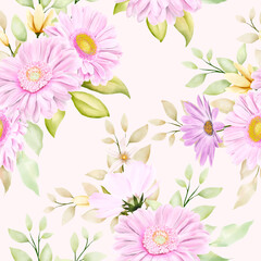 beautiful watercolor Chrysanthemum seamless pattern