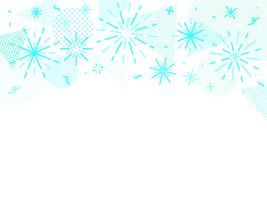 シンプルでかわいい花火の背景フレーム