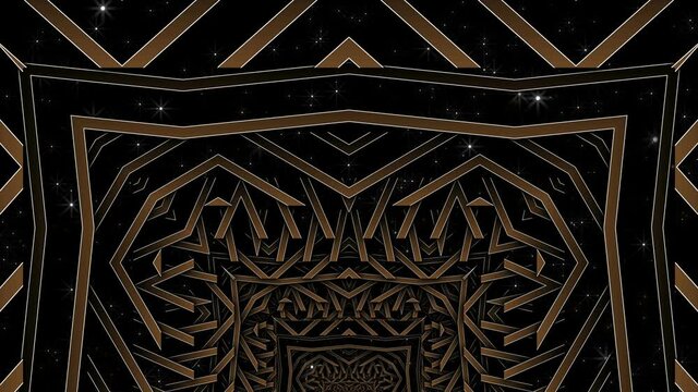 Scene with imitation of many wooden slats. An abstraction of perspective with the illusion of depth. Concert video art.
