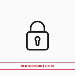 Lock icon vector. Padlock sign